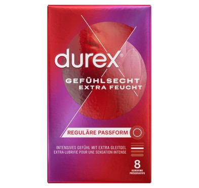 Durex - Prezerwatywy Ze Zbiorniczkiem Nawilżone Gefühl.extra lubr. 8 szt